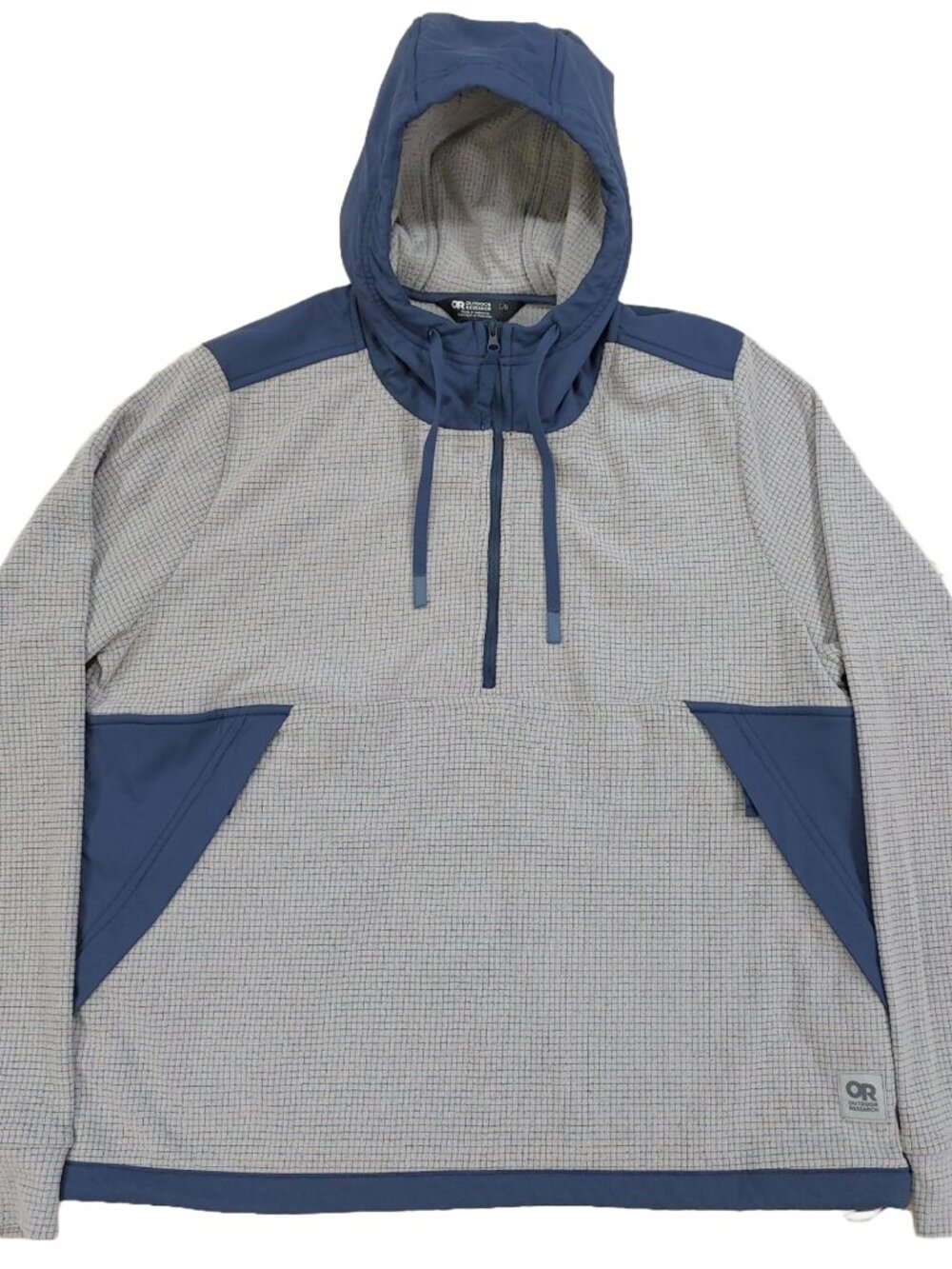 Outdoor Research Trail Mix Pullover Hoodie Womens Large, Grid Fleece, 1/2 Zip